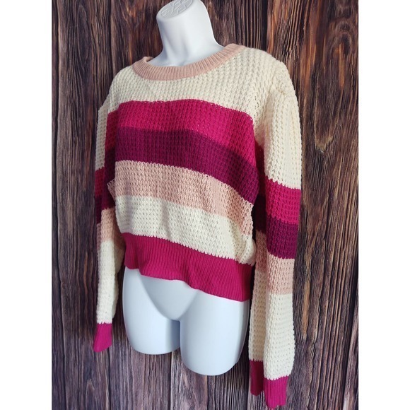 Carole Christian Striped Colorblock Sweater‎ Pullover Size Large - Picture 2 of 5